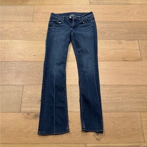 New York & Company Distressed Curvy Bootcut Jeans Size 2